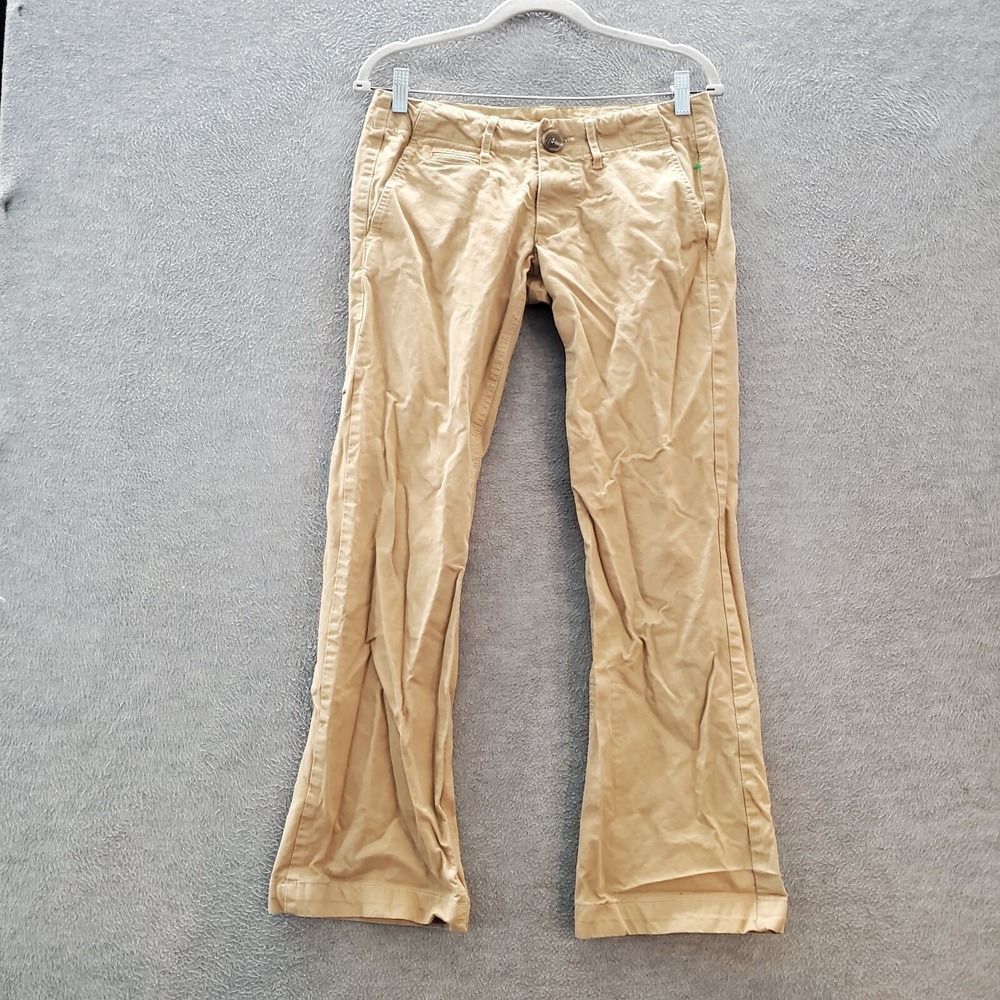 James Perse Women Pants 25 Beige Chino Flared Standard Pockets Mid Rise Cotton